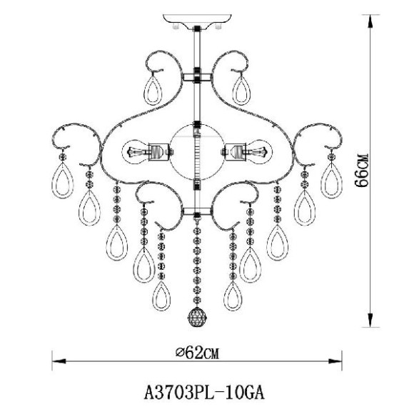 Потолочная люстра Silvia A3703PL-10GA