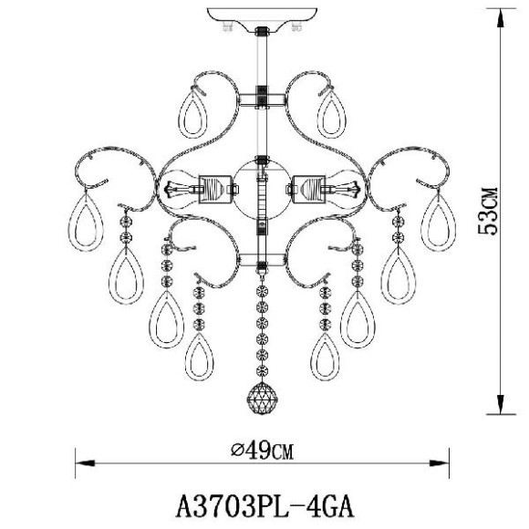 Потолочная люстра Silvia A3703PL-4GA