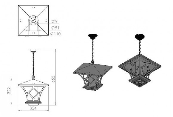 Уличный светильник подвесной Теоло 350-01/bs-10 Уличный светильник подвесной Теоло 350-01/bs-10