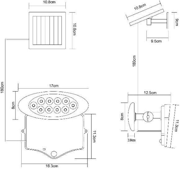 Настенный светильник уличный Solar 3722S