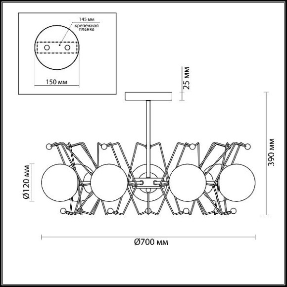 Потолочная люстра Kennedy 4467/7C