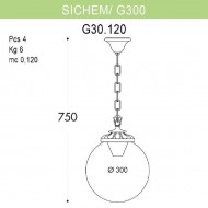Уличный подвесной светильник Globe 300 G30.120.000.BZE27 Уличный подвесной светильник Globe 300 G30.120.000.BZE27