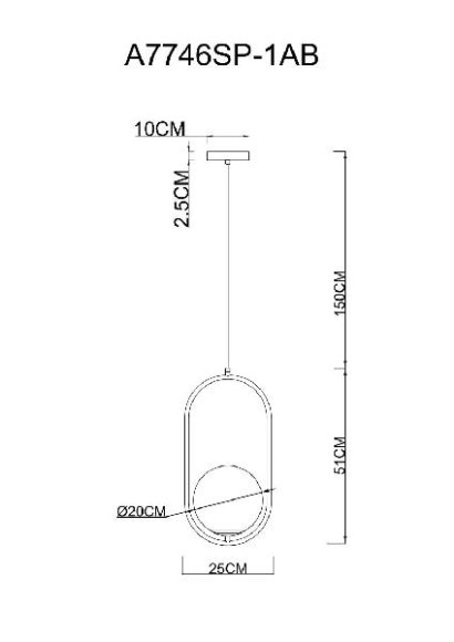 Подвесной светильник Matisse A7746SP-1AB