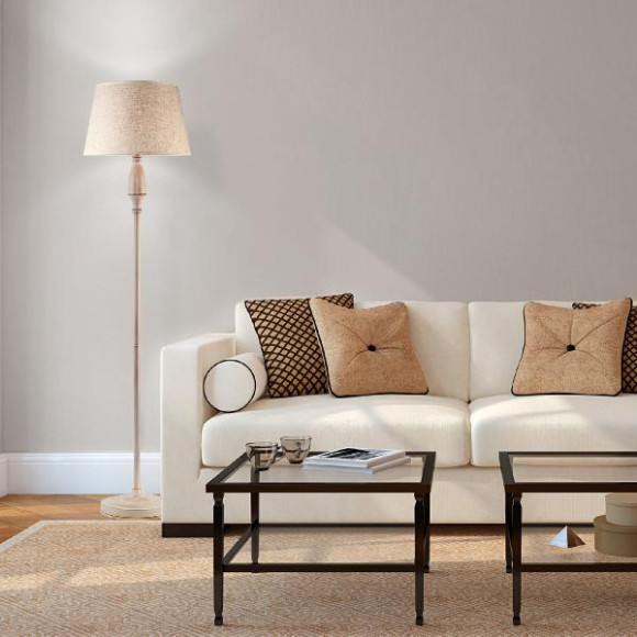 Торшер London 01081/1 белый с золотом