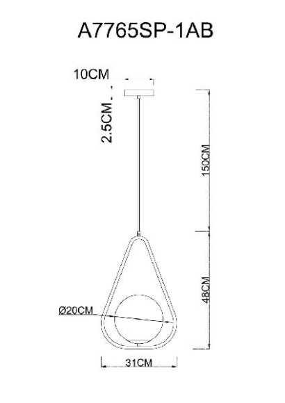 Подвесной светильник Matisse A7765SP-1AB