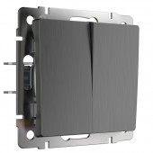 Выключатель Встраиваемые механизмы графит рифленый WL04-SW-2G Выключатель Встраиваемые механизмы графит рифленый WL04-SW-2G