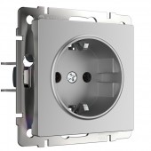 Розетка Встраиваемые механизмы серебряные WL06-10-01 Розетка Встраиваемые механизмы серебряные WL06-10-01