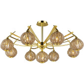 Потолочная люстра 917 917-09-33 gold + brown crystal