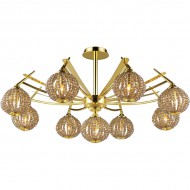 Потолочная люстра 917 917-09-33 gold + brown crystal