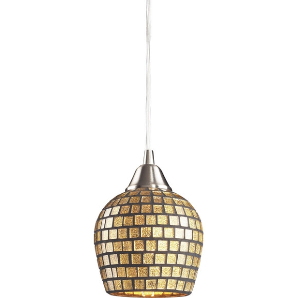 Подвесной светильник 528 528-1GLD satin nickel / gold leaf mosaic