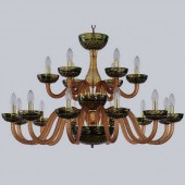 Подвесная люстра 1308 1308/12+6/360/2d G Am/Amber-Green/H-1J