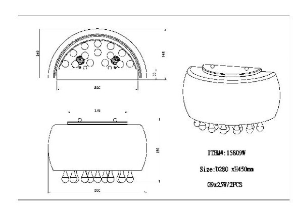 Настенный светильник Kalla 15809W