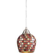 Подвесной светильник 528 528-1MLT satin nickel / multi color mosaic
