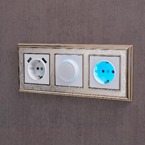 Рамка Palacio Gracia золото/белый WL77-Frame-03 Рамка Palacio Gracia золото/белый WL77-Frame-03