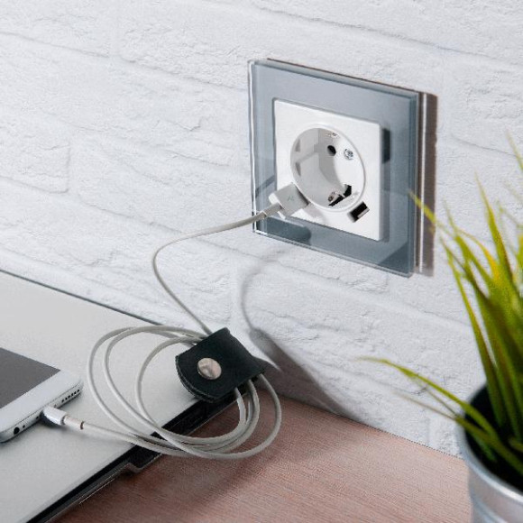 Розетка Встраиваемые механизмы белые WL01-SKGS-USBx2-IP20