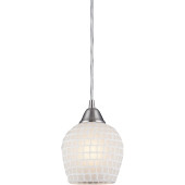 Подвесной светильник 528 528-1WHT satin nickel / white mosaic
