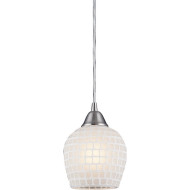 Подвесной светильник 528 528-1WHT satin nickel / white mosaic Подвесной светильник 528 528-1WHT satin nickel / white mosaic