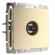 Розетка Встраиваемые механизмы шампань рифленый WL10-TV