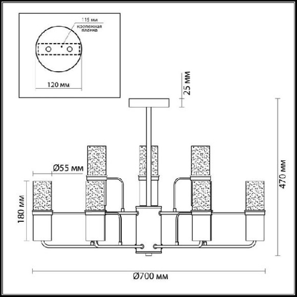 Потолочная люстра Nevada 4403/9C