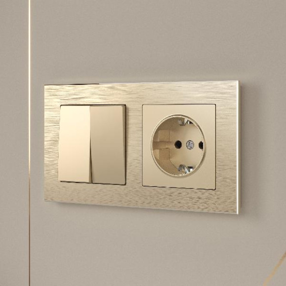 Выключатель Встраиваемые механизмы шампань WL11-SW-2G