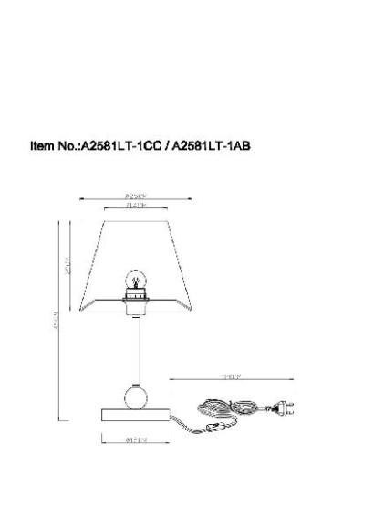 Интерьерная настольная лампа Elba A2581LT-1CC Интерьерная настольная лампа Elba A2581LT-1CC
