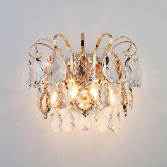 Настенный светильник Crystal 10081/2 золото/прозрачный хрусталь Strotskis Настенный светильник Crystal 10081/2 золото/прозрачный хрусталь Strotskis