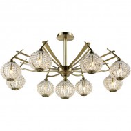 Потолочная люстра 917 917-09-53 antique brass + white crystal