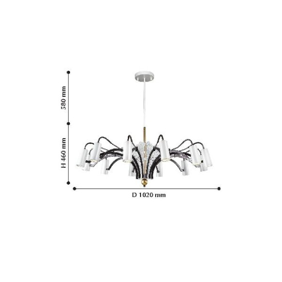 Потолочная люстра Fabia 2301-12P Потолочная люстра Fabia 2301-12P
